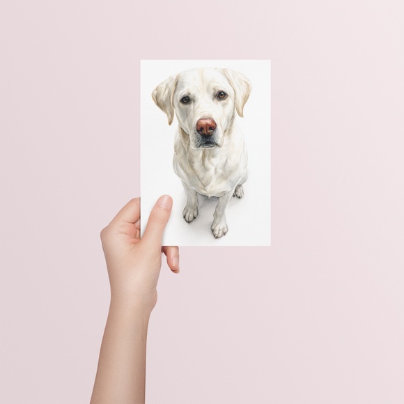 Watercolor Labrador Retriever Dog Portrait Wall Art Print, Unframed - Picture 5 of 7